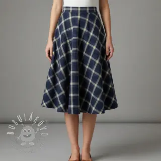 Scottish Check YARN DYED BRUSHED navy