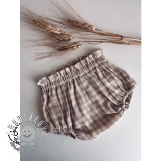 Dvojitá gázovina/mušelín Double sided CHECKS MINI sand