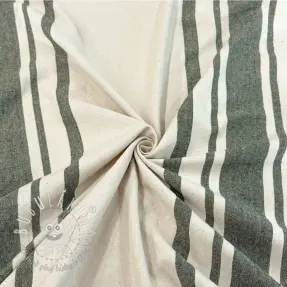 Dekoračná látka Bernadette stripe kaki