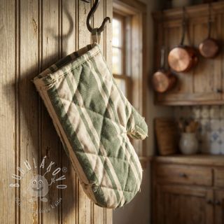 Dekoračná látka Bernadette stripe kaki