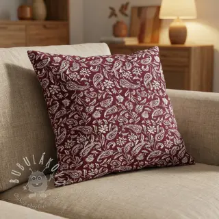 Dekoračná látka jacquard Mumbai allover bordeaux