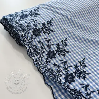 Bavlnená látka CHECKS ONE-SIDE BORDER blue