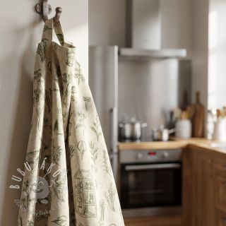 Dekoračná látka Linenlook Garden Plant Tool digital print