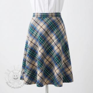 Bavlnená látka YARN DYED CHECK BRUSHED blue