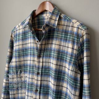 Bavlnená látka YARN DYED CHECK BRUSHED blue