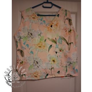 Bavlnená látka SATIN Oahu pink digital print