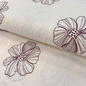 Viskóza s ľanom EMBROIDERY Flower Maya natural
