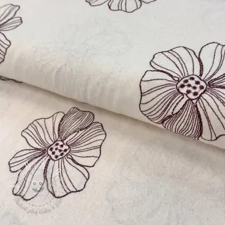 Viskóza s ľanom EMBROIDERY Flower Maya natural