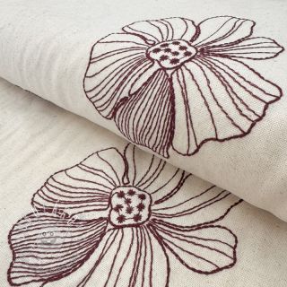 Viskóza s ľanom EMBROIDERY Flower Maya natural