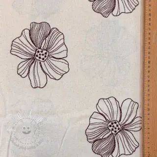Viskóza s ľanom EMBROIDERY Flower Maya natural