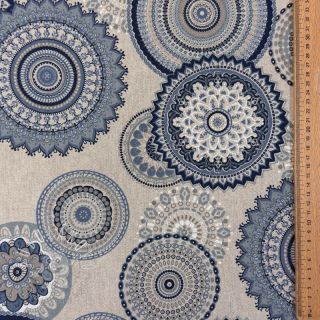 Dekoračná látka Linenlook premium Geometric mandala