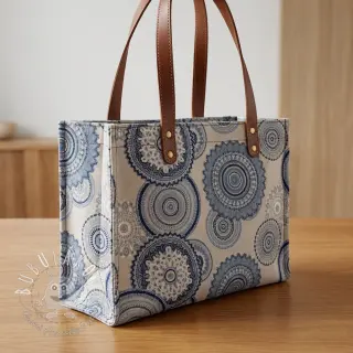 Dekoračná látka Linenlook premium Geometric mandala