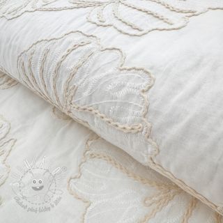 Bavlnená látka VOILE EMBROIDERY Kady off white