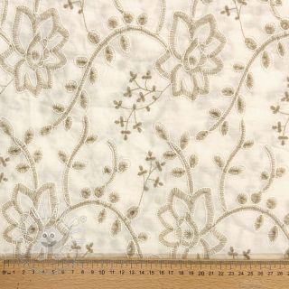 Bavlnená látka VOILE EMBROIDERY Kiara off white