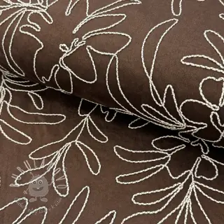 Semiš Tape flower dark brown