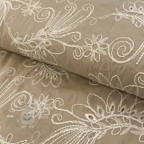 Bavlnená látka VOILE EMBROIDERY Kokka natural