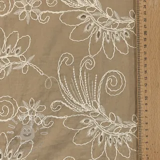 Bavlnená látka VOILE EMBROIDERY Kokka natural