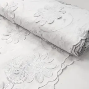 Bavlnená látka EMBROIDERY Bellagio white