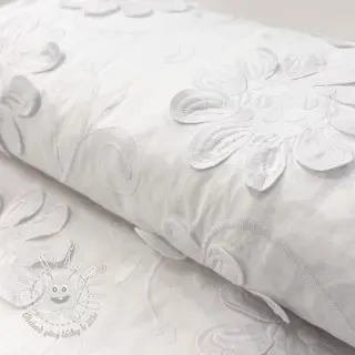 Bavlnená látka EMBROIDERY Bellagio white