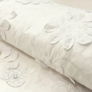 Bavlnená látka EMBROIDERY Bellagio off white