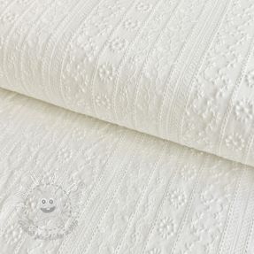 Bavlnená látka EMBROIDERY Pattern white