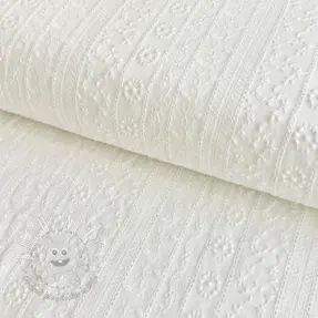Bavlnená látka EMBROIDERY Pattern white
