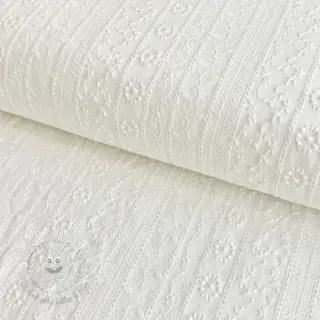 Bavlnená látka EMBROIDERY Pattern white
