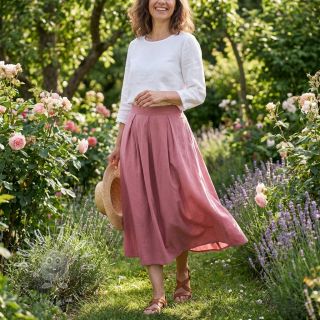 Bavlnená látka WASHED dark blush