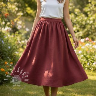 Bavlnená látka SLUB WASHED wine red