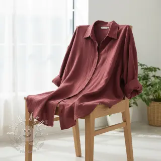 Bavlnená látka SLUB WASHED wine red