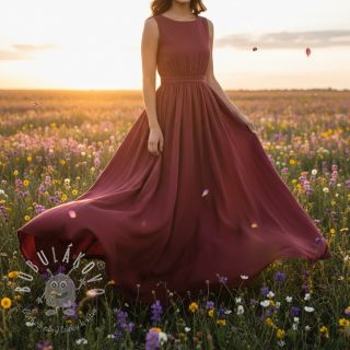 Bavlnená látka SLUB WASHED wine red