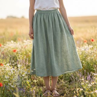 Bavlnená látka SLUB WASHED old green