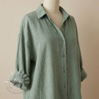 Bavlnená látka SLUB WASHED old green