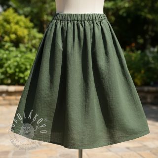 Bavlnená látka SLUB WASHED army green