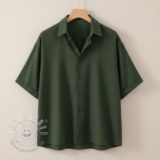 Bavlnená látka SLUB WASHED army green