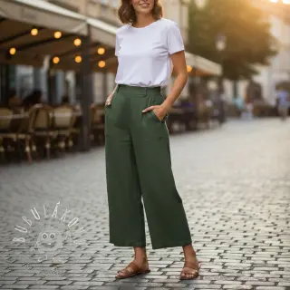 Bavlnená látka SLUB WASHED army green