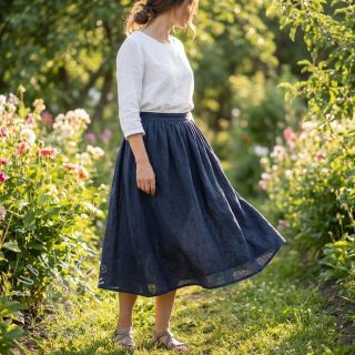 Bavlnená látka SLUB WASHED navy