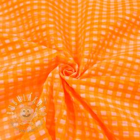 Bavlnená látka YARN DYED NEON SMALL Checks orange