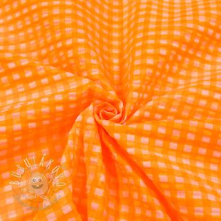 Bavlnená látka YARN DYED NEON SMALL Checks orange