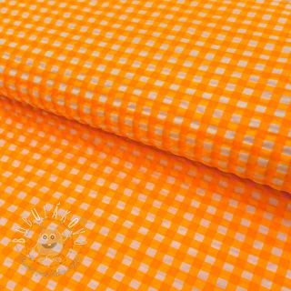 Bavlnená látka YARN DYED NEON SMALL Checks orange