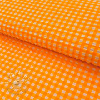 Bavlnená látka YARN DYED NEON SMALL Checks orange