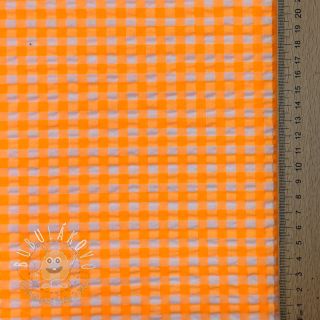 Bavlnená látka YARN DYED NEON SMALL Checks orange