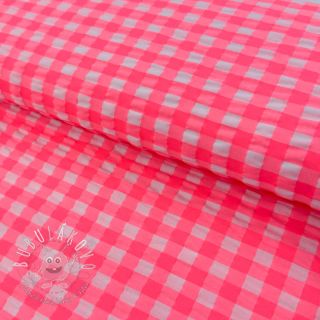 Bavlnená látka YARN DYED NEON BIG Checks pink