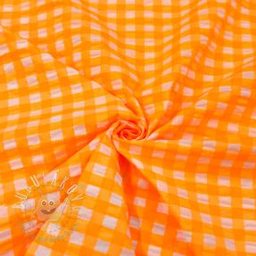 Bavlnená látka YARN DYED NEON BIG Checks orange