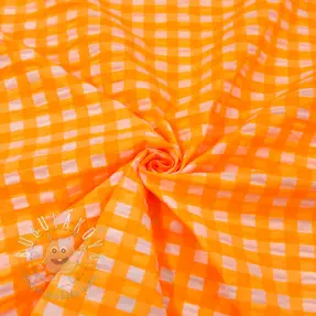 Bavlnená látka YARN DYED NEON BIG Checks orange