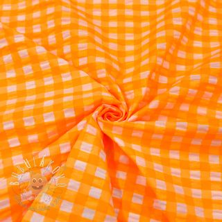 Bavlnená látka YARN DYED NEON BIG Checks orange
