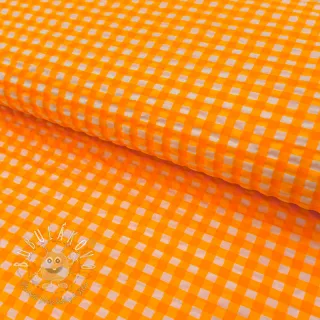 Bavlnená látka YARN DYED NEON BIG Checks orange