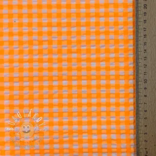 Bavlnená látka YARN DYED NEON BIG Checks orange