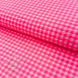 Bavlnená látka YARN DYED NEON SMALL Checks pink