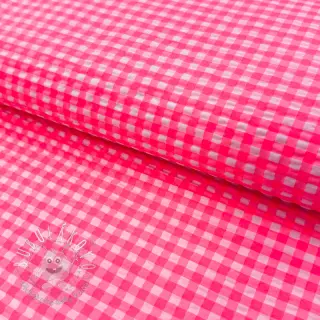 Bavlnená látka YARN DYED NEON SMALL Checks pink